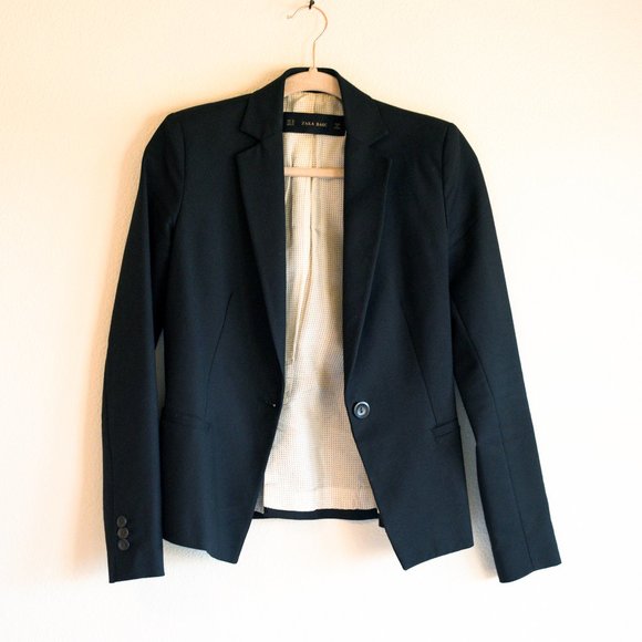 ZARA Basic Professional Black Blazer, XS - Picture 4 of 9